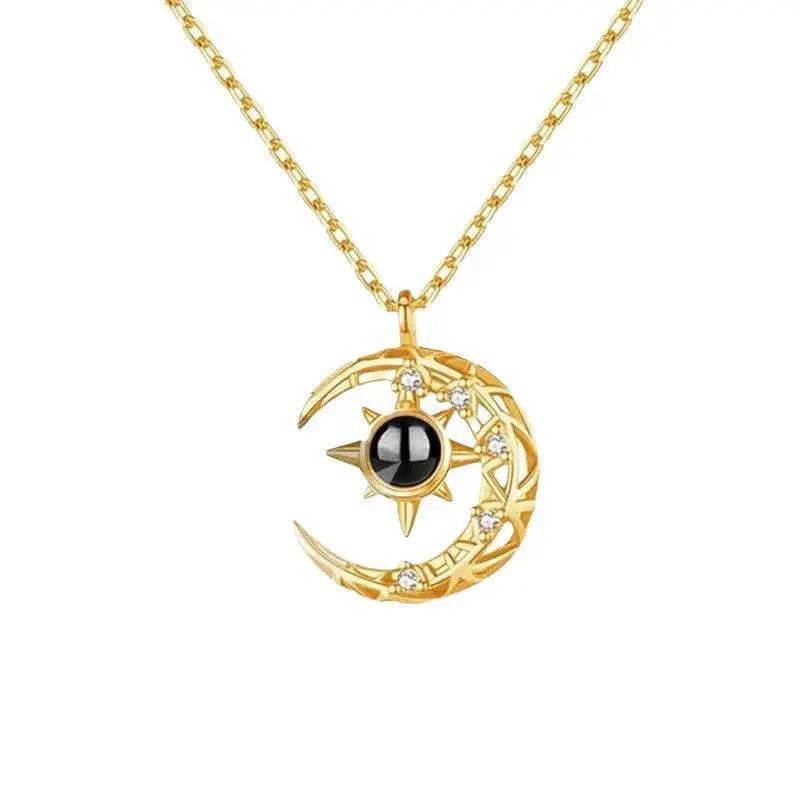 Projection Necklace Crescent Moon Pendant with Photo by All Mart Bristol Ltd
