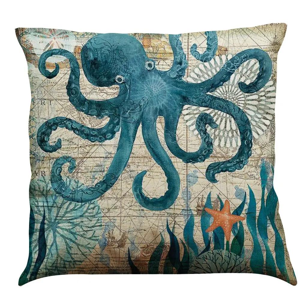 Cushion Covers Sea Turtle Printed Throw Pillow Cases For Home Decor Sofa Chair Seat by Dropshipman