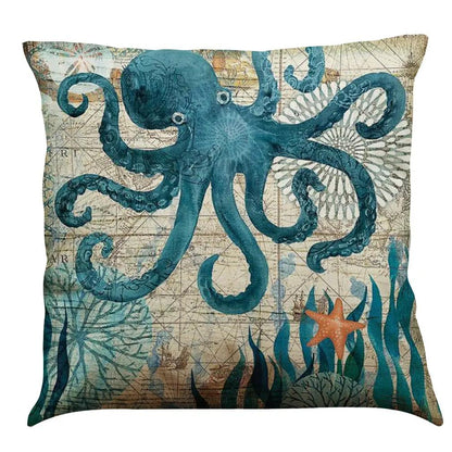 Cushion Covers Sea Turtle Printed Throw Pillow Cases For Home Decor Sofa Chair Seat by Dropshipman