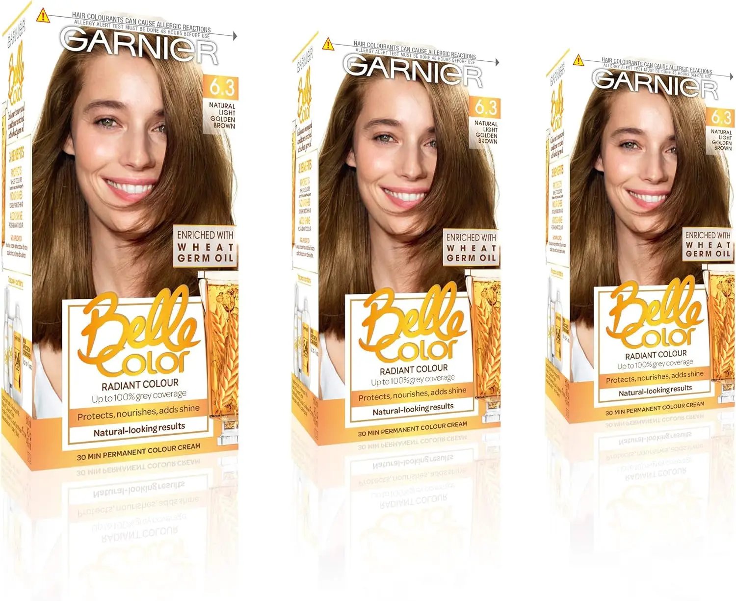 Belle Color Permanent Brown Hair Dye - Natural Looking Color & 100% Grey Coverage - 3 Pack of 5 Natural Brown by All Mart Bristol Ltd