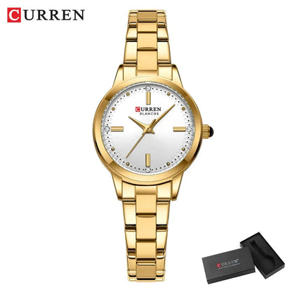 CURREN Women's Stainless Steel Strap Watch Perfect Blend of Minimalism and Fashion for Elegant Daily Wear with Box by All Mart Bristol Ltd