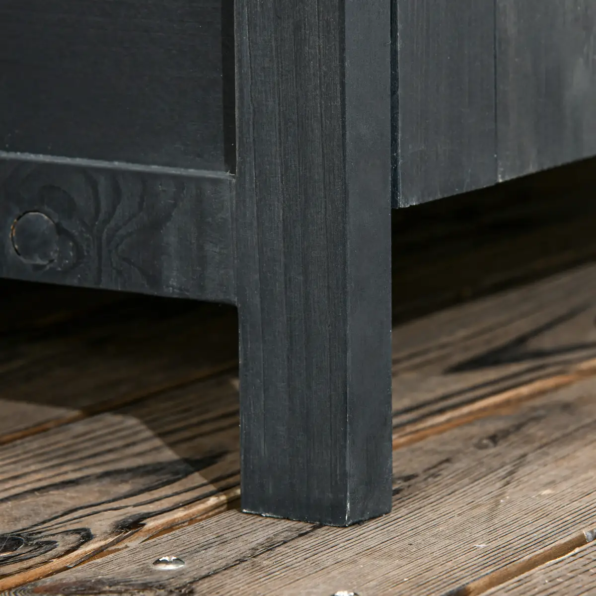 Outsunny Wooden Garden Shed Outdoor Shelves Utility Tool Storage Cabinet Grey by Outsunny