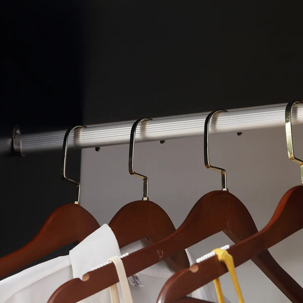 Rolling Open Wardrobe Hanging Rail Storage Shelves for Clothes, Black by HOMCOM