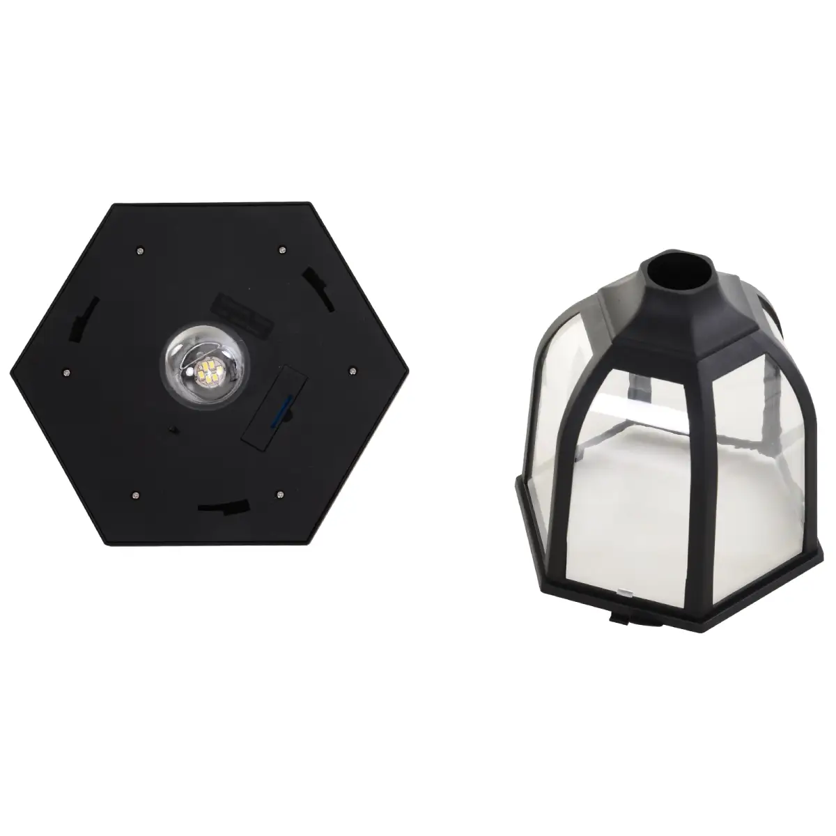 1.77m Tall Free-Standing ABS Garden Solar LED Lamp Post Black by Outsunny