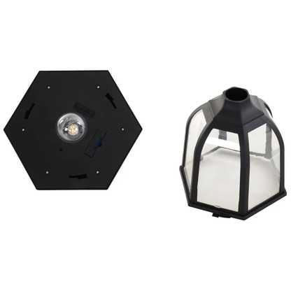 1.77m Tall Free-Standing ABS Garden Solar LED Lamp Post Black by Outsunny