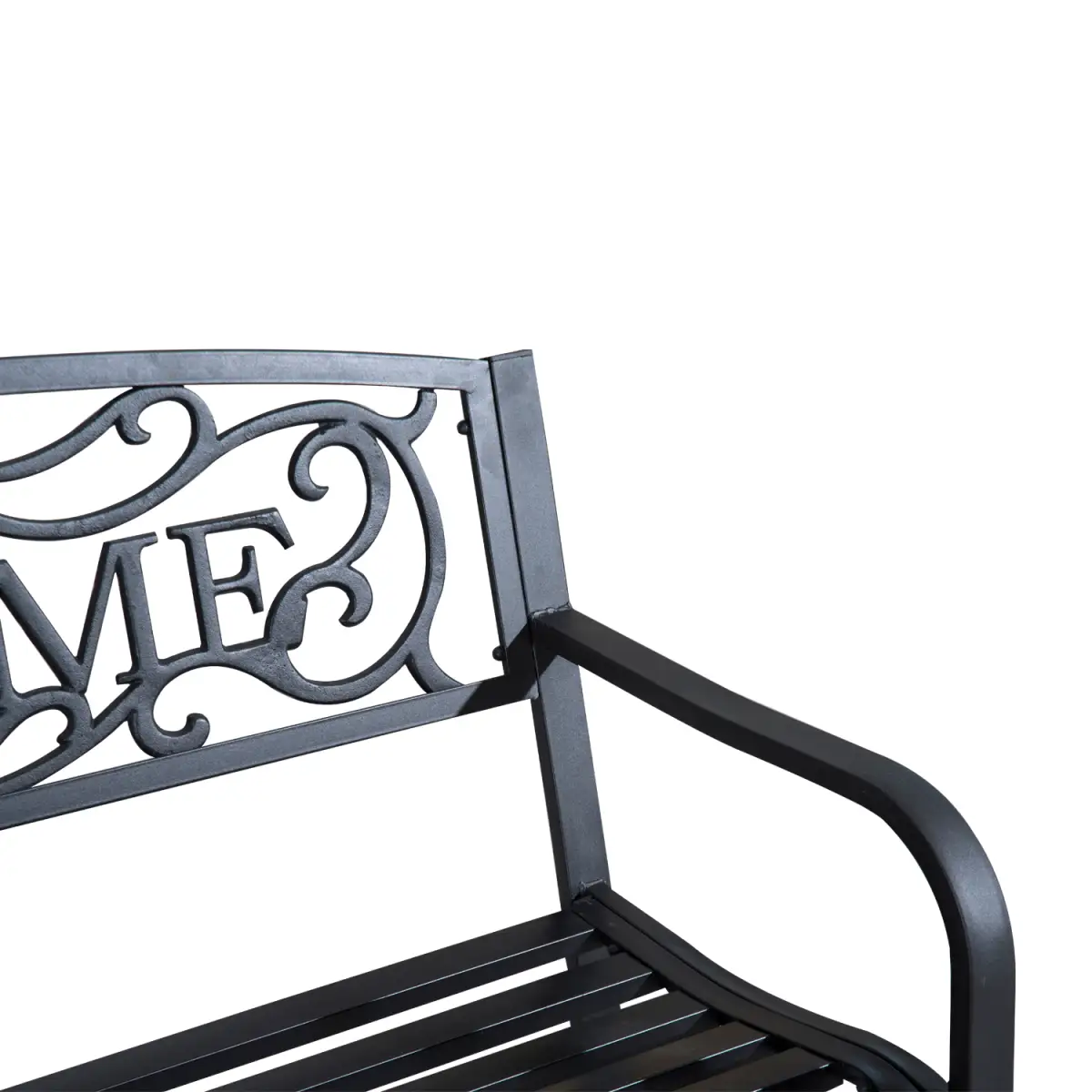 126Lx60Wx85H cm Steel Bench-Black by Outsunny