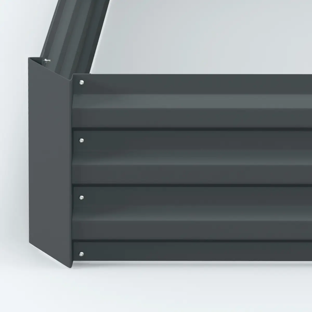 Outsunny Set of 2 Raised Garden Bed Galvanised Planter Box Easy Setup Dark Grey by Outsunny