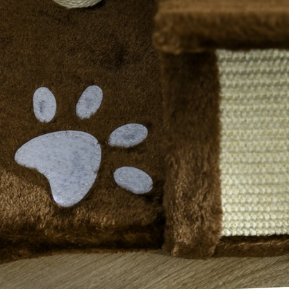 Cat Tree Plush Scratcher Kitty Activity Play Center Top Bar Tunnel Dangling Ball by Pawhut