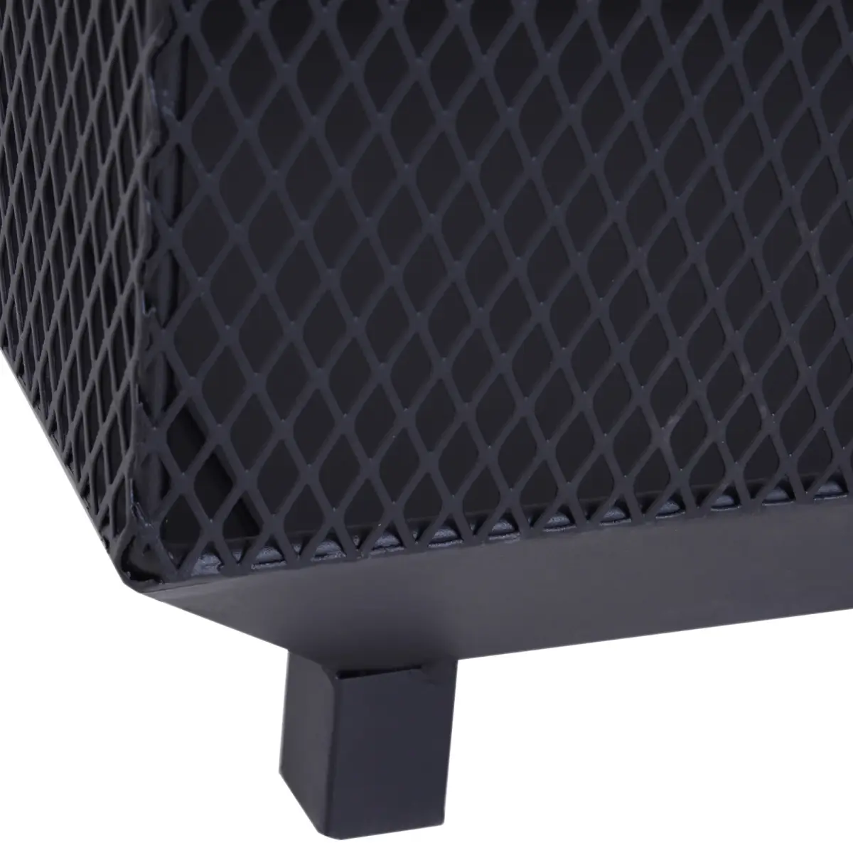 Outsunny Fire Pit, Square Shape, Steel-Black by HOMCOM