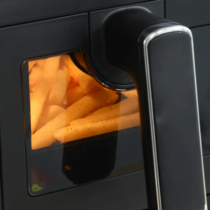 Dual Air Fryer 8L Family Size w/ 2 Basket 8 Presets Cookbook Timer 2500W by HOMCOM