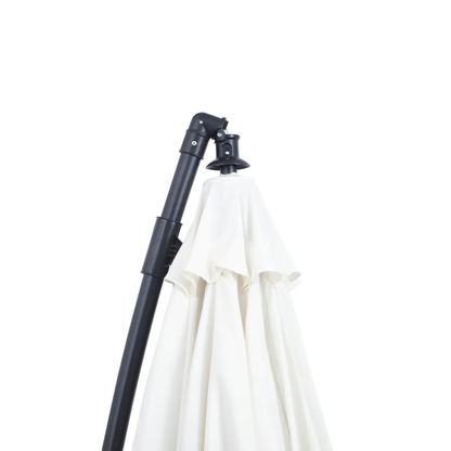 3(m) Cantilever Shanghai Parasol Crank Handle, Cross Base, Off-White Outsunny by Unbranded