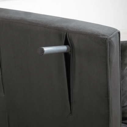 Sofa Bed Foldable Portable Armchair Sleeper Lounge Pillow Dark Grey by Unbranded