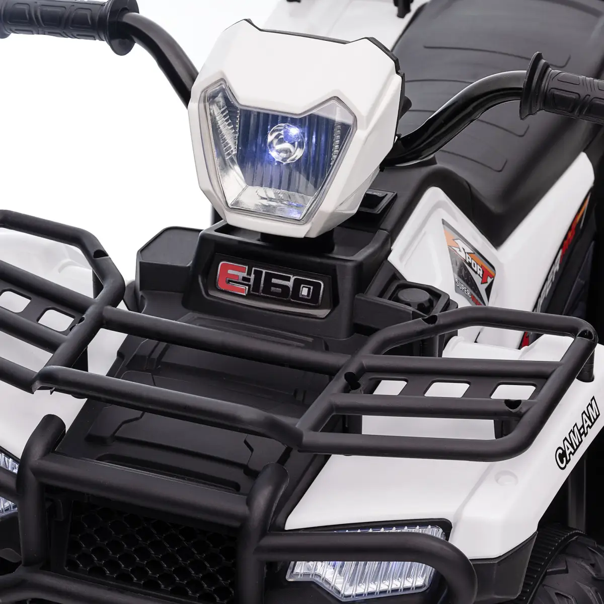 HOMCOM 12V Electric Quad Bike for Kids w/ LED Headlights, Music - White by HOMCOM