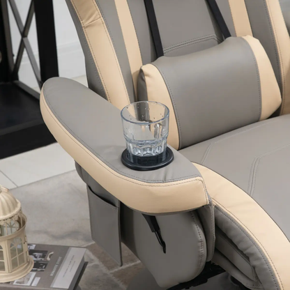 Manual Recliner Armchair PU Sofa Chair w/ Adjustable Leg Rest & 135� Reclining by HOMCOM