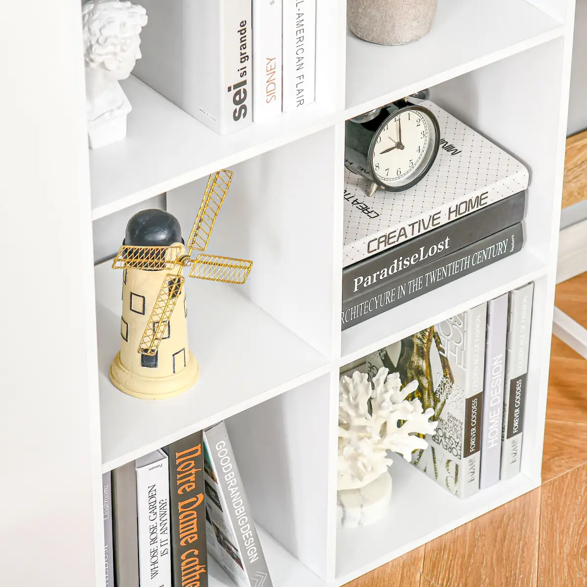 Storage Cabinet Bookcase 6 Cube Organiser Shelves White by Unbranded
