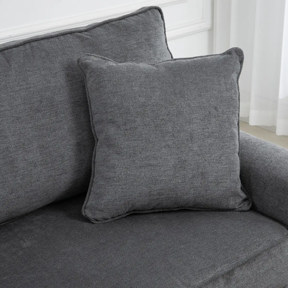 2 Seater Sofas Fabric Sofa with Nailhead Trim Cushions and Throw Pillows Grey by Unbranded