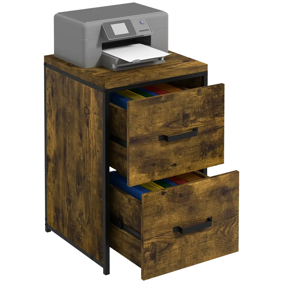 70cm Vertical Office Filing Cabinet w/ 2 Drawer, Hanging File Folder Vinsetto by Unbranded
