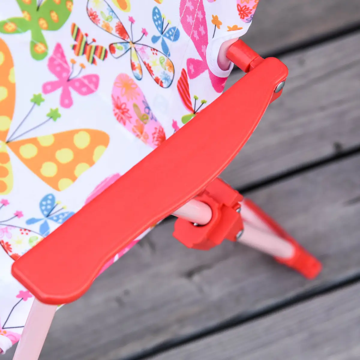Outsunny Kids Folding Picnic Table Chair Set Butterfly Pattern Outdoor Parasol by Unbranded