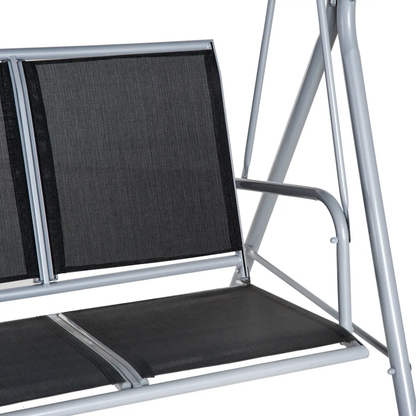 Outdoor 3-Seater Swing Chair-Black by Outsunny