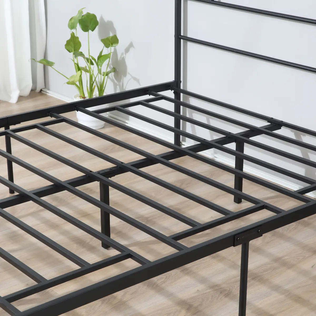 HOMCOM King Metal Bed Frame w/ Headboard and Footboard by Homcom