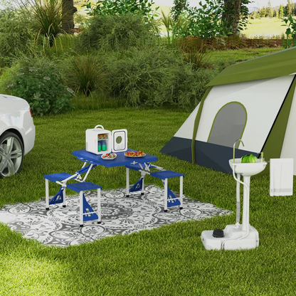 Portable Camping Sink with Towel Holder & Soap Dispenser Hand Wash Outsunny by Unbranded