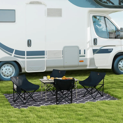Reversible Outdoor Rug W/ Carry Bag for RV Camping Beach, 182 x 274 cm, Grey by Outsunny