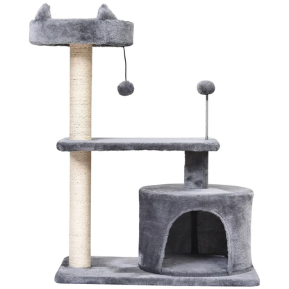 81cm Cat Tree Scratching Post Tower for Kitten Large Cats Activity Centre House by Pawhut