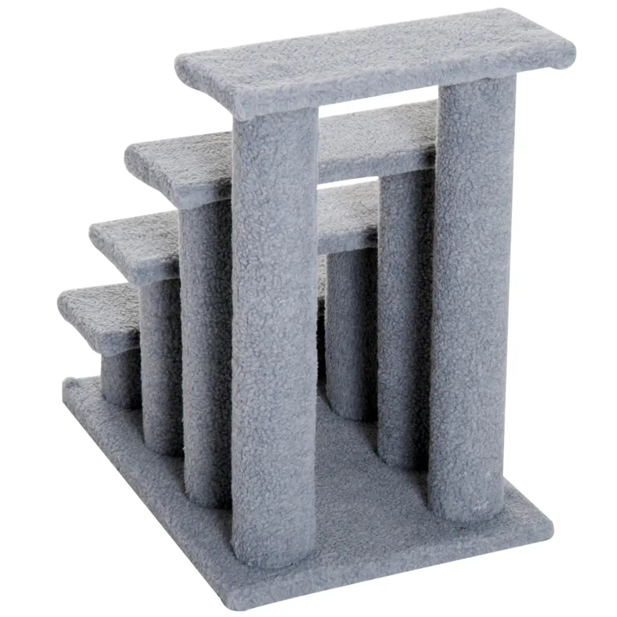 Pet Ramp Stairs 4 Steps Cat Tree Ladder Safety Steps Climbing Frame Grey by Pawhut