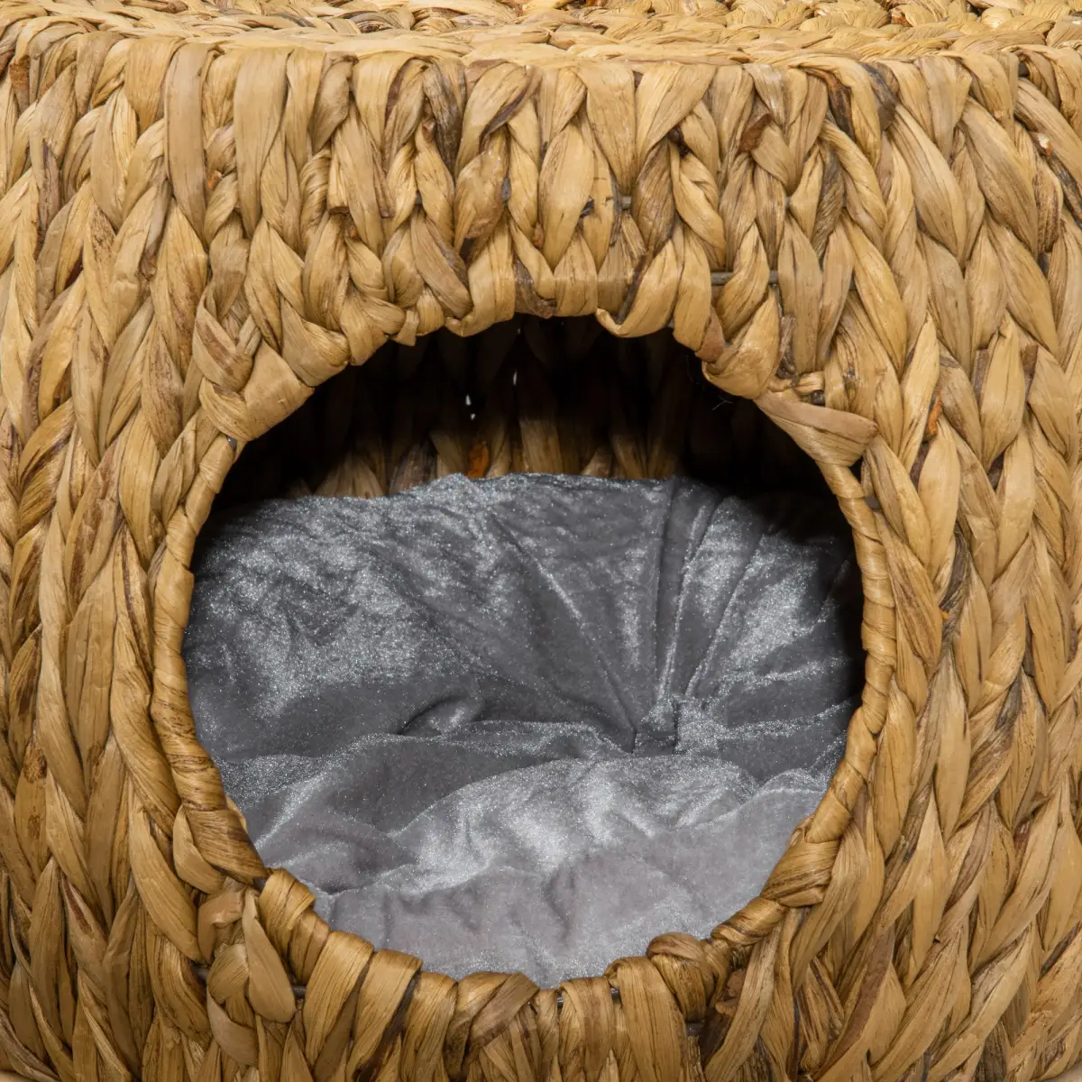 Rattan Cat House Stool, Wicker Kitten Bed for Outdoors and Indoors w/ Cushion by Unbranded