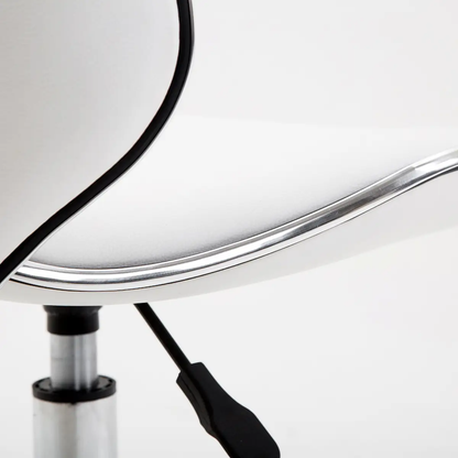 Office Chair Beauty Salon Rolling Technician Stool Chair Low Back White HOMCOM by Unbranded