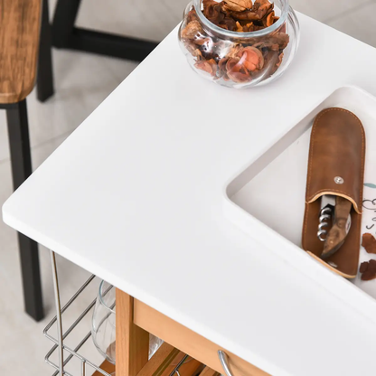 MDF Multifunction Kitchen Island Trolley-Brown by HOMCOM