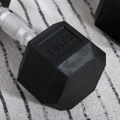 Hexagonal Dumbbells Kit Weight Lifting Exercise for Home Fitness 2x8kg HOMCOM by Unbranded