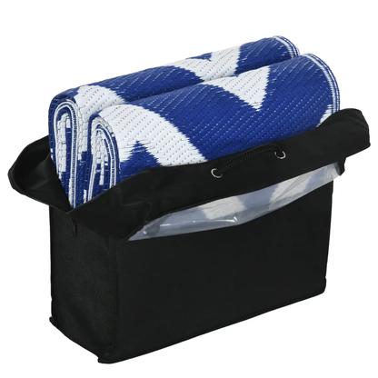 Outsunny Reversible Waterproof Outdoor Rug with Carry Bag, 182 x 274cm, Blue by Outsunny