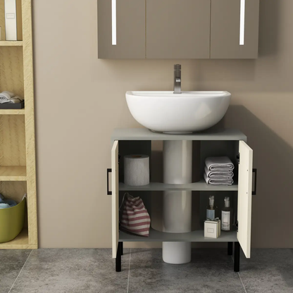 kleankin Bathroom Sink Cabinet, Under Sink Basin Storage Cupboard with Shelf by kleankin