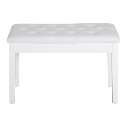 Classic Digital Keyboard Piano Bench Makeup Padded Seat Stool Solid Wood White by HOMCOM
