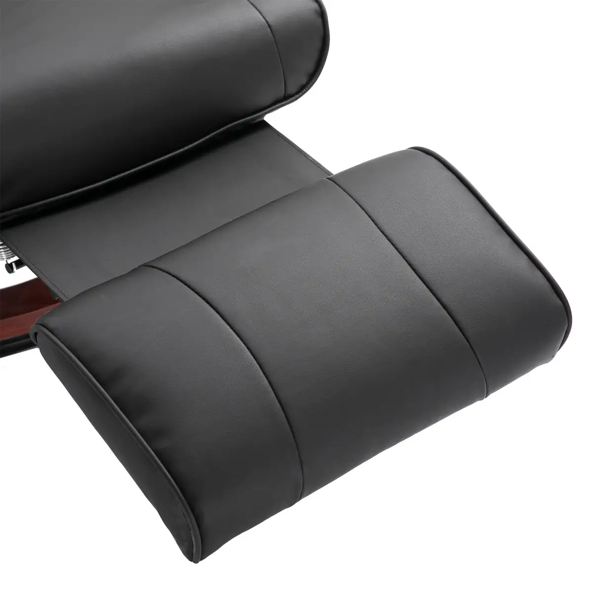 Ergonomic Recliner Sofa Chair PU Leather Armchair Lounger with Footrest, Black by Unbranded
