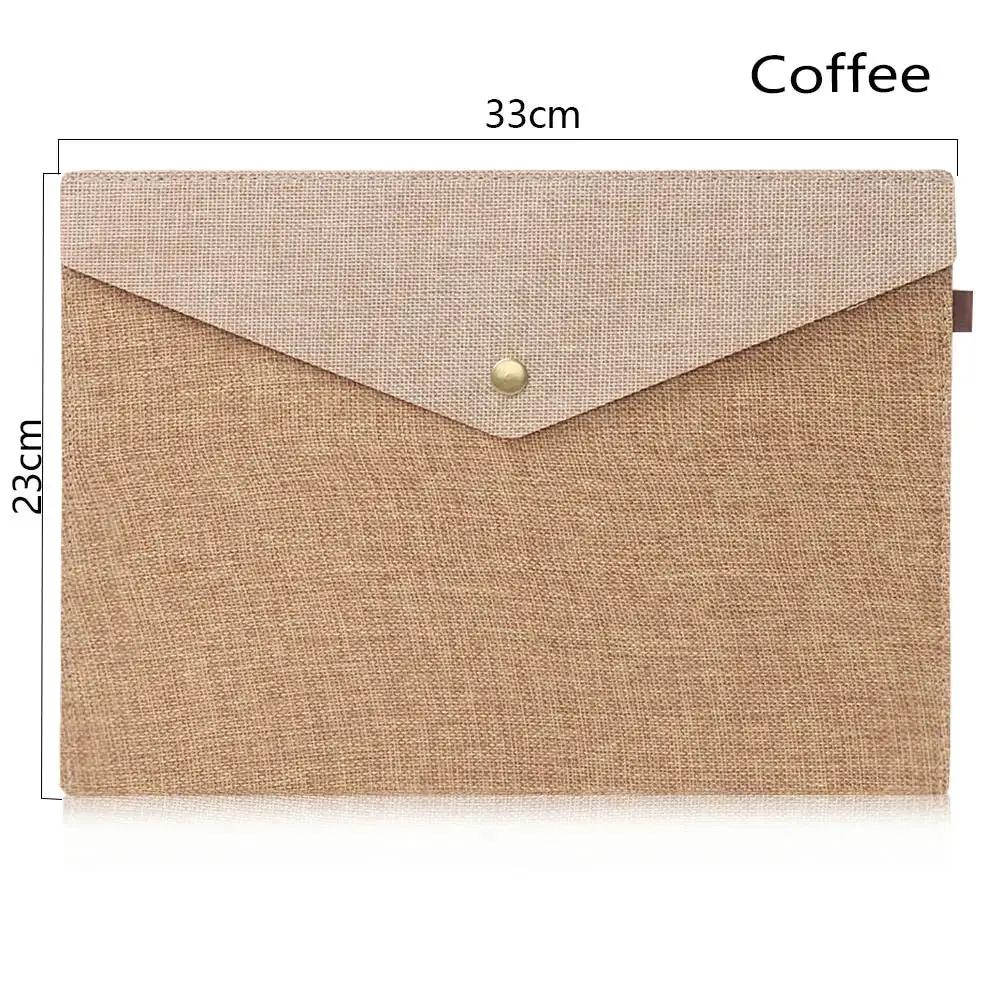 1PC A4/A5 Imitation Linen Big Capacity Document Bag Simple Canvas Felt File Bag Briefcase File Folders Office School Supplies by All Mart Bristol Ltd