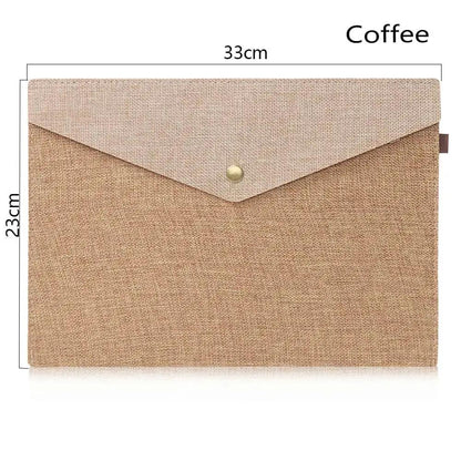 1PC A4/A5 Imitation Linen Big Capacity Document Bag Simple Canvas Felt File Bag Briefcase File Folders Office School Supplies by All Mart Bristol Ltd