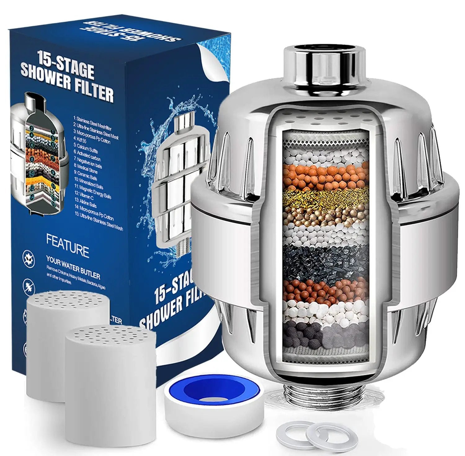 17-layer Shower Filter Active Health Shower Head by Dropshipman