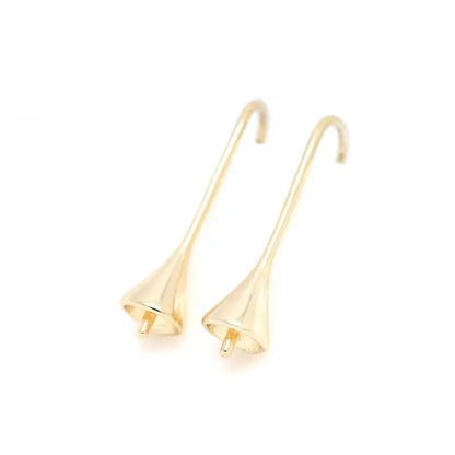 18K Gold Color Brass Can fit Half Hole Beads with Half Pins Earrings Hooks High Quality Jewelry Making Diy Findings Accessories by All Mart Bristol Ltd