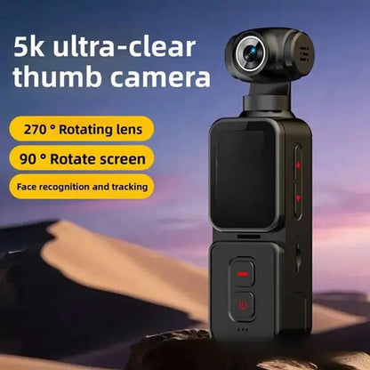 5K Stabilization Sports Camera Portable Recorder Handheld Pocket Outdoor Cycling Kids' Camera High-Pixel with AI Anti-Shake & IPX7/8 Waterproof Features - Clip, Water Proof, Screen by All Mart Bristol Ltd