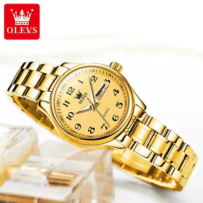 OLEVS Brand Ladies' Watch Quartz Watch Calendar Week Waterproof 5567 by All Mart Bristol Ltd