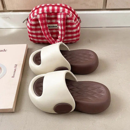 Cartoon kitten platform slippers women's summer wear non-slip cute one-word drag comfortable home sandals by All Mart Bristol Ltd