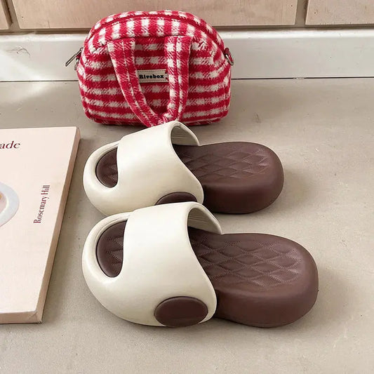 Cartoon kitten platform slippers women's summer wear non-slip cute one-word drag comfortable home sandals by All Mart Bristol Ltd