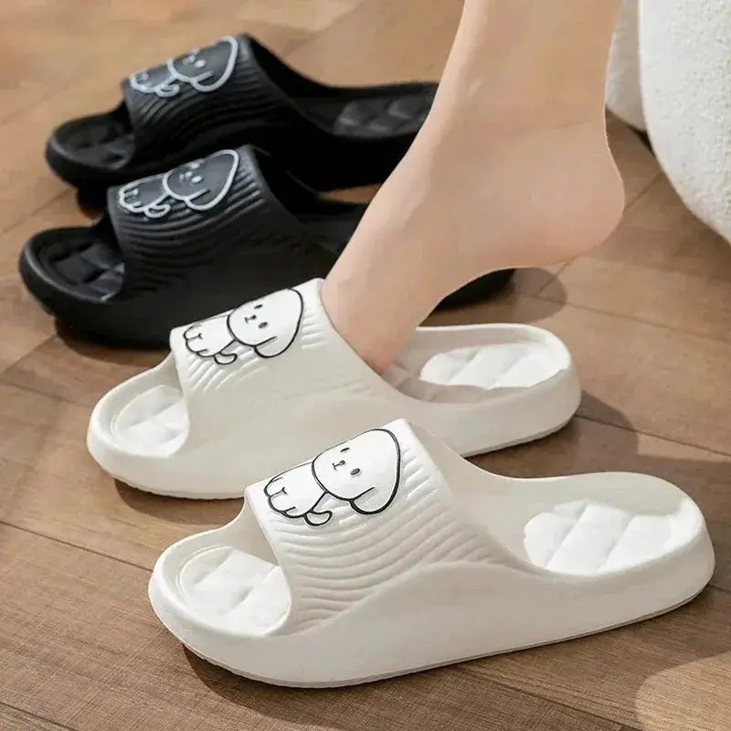 Cute Carton Slippers Bathroom Slippers Cloud Cushion Slides Summer Soft Thick Platform Home Men Indoor Non-slip Flat Flip Flops by All Mart Bristol Ltd
