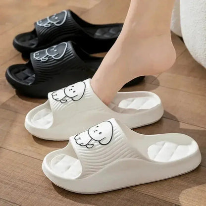 Cute Carton Slippers Bathroom Slippers Cloud Cushion Slides Summer Soft Thick Platform Home Men Indoor Non-slip Flat Flip Flops by All Mart Bristol Ltd