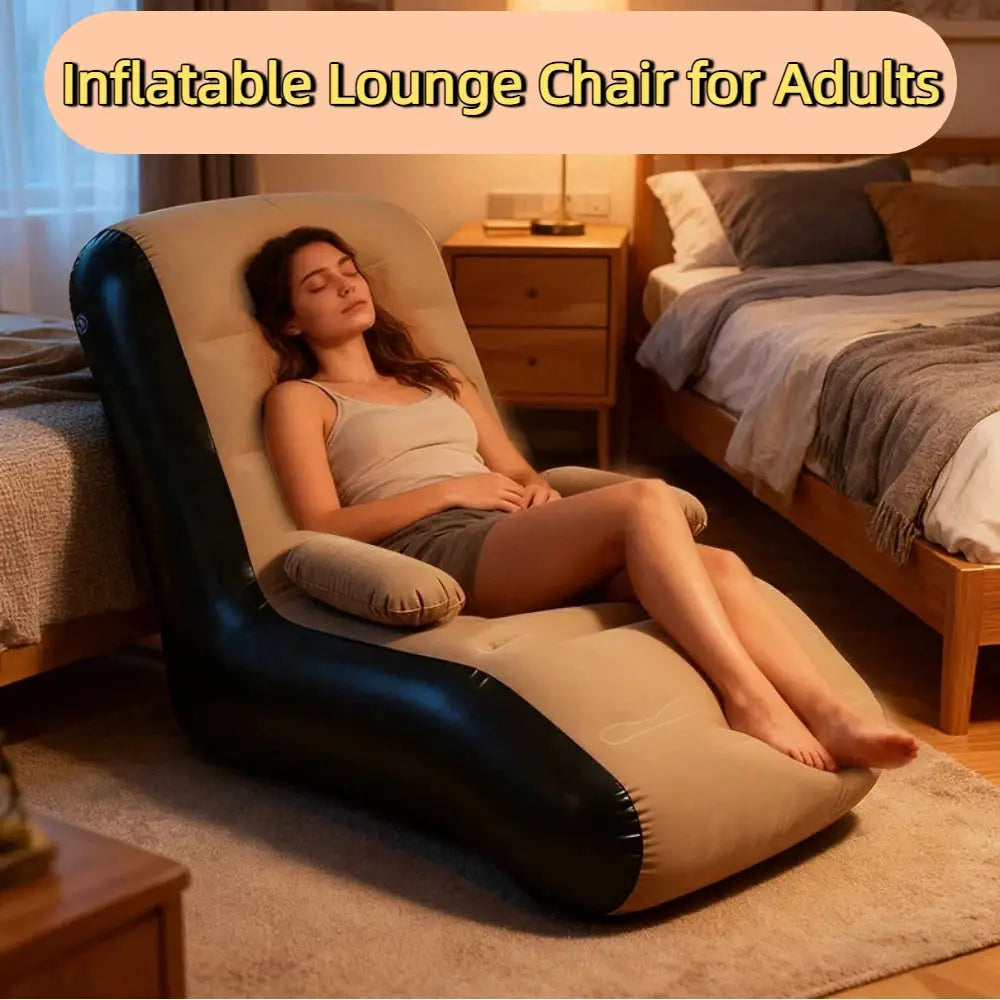 Inflatable Lounger Sofa with Storage Bag for Living Room And Bedroom Lazy Sofa Compact Foldable Seat Cushion by All Mart Bristol Ltd