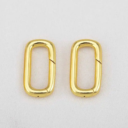 2pcs 18K Gold Plated Filled Oval Carabiner Necklace Clasps Spring Ring Pearl Enhancer Connector for DIY Jewelry Bracelet Making by All Mart Bristol Ltd