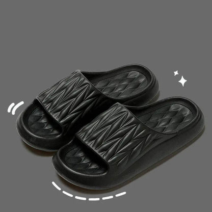 Leaf Texture Design Slippers For Women Men Summer Indoor Household Non-slip Anti-odor Bathing Slippers House Shoes Couple by Dropshipman