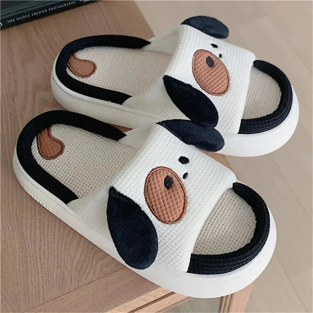 Home Linen Slipper for Women Cute Bunny Clouds Flip Flops Female Design Cozy Shoes Slides Four Season Platform Couples Sandals by All Mart Bristol Ltd